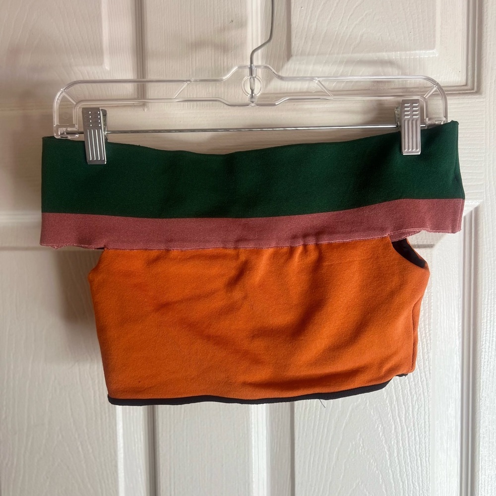 Osklen Praia Bando Bra Women’s Size Petite Small Color Block Ribbed - Picture 3 of 4